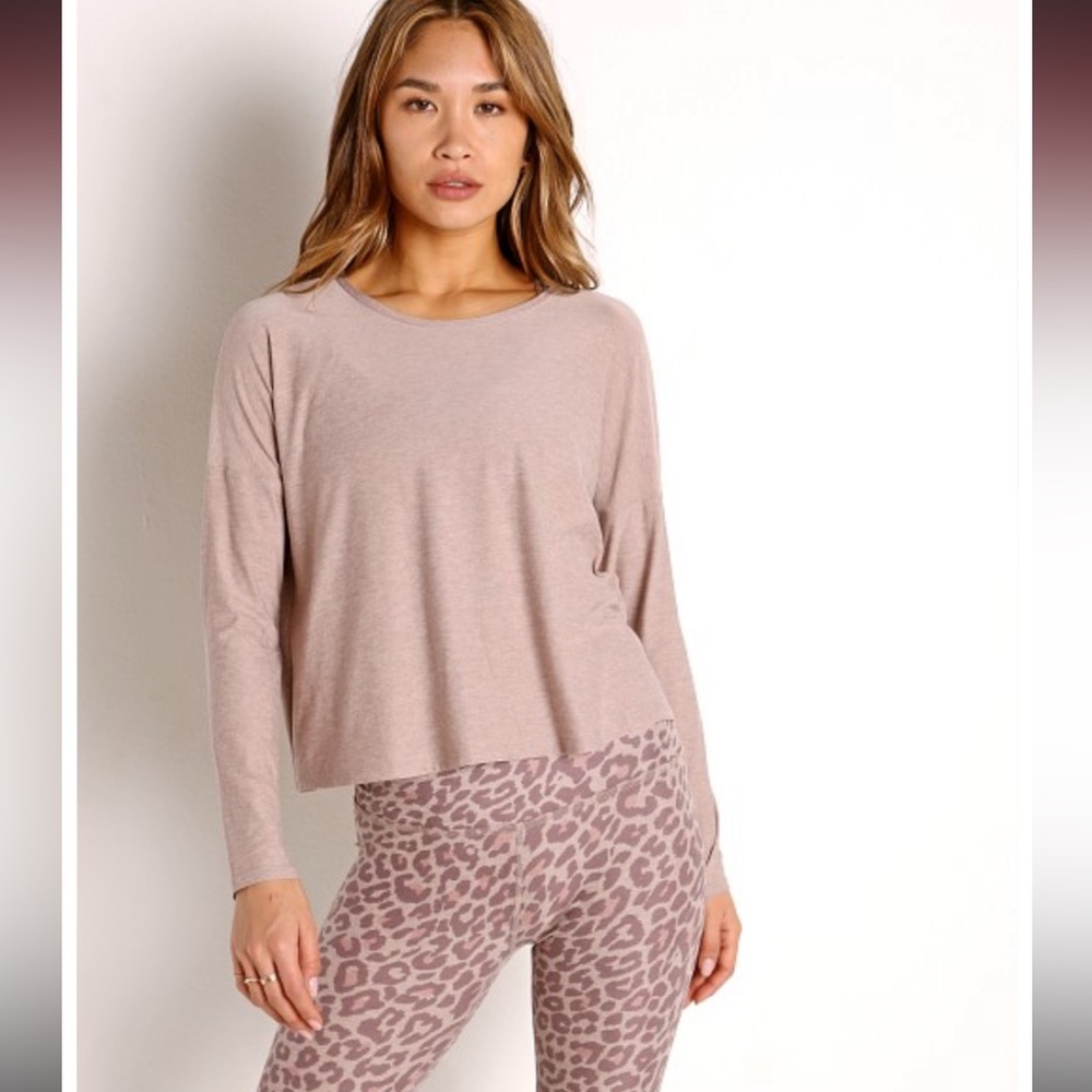 Beyond Yoga Featherweight Spacedye Morning Light Pullover Chai